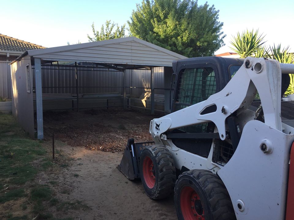 Preparing to pour a new shed floor at Morphett Vale