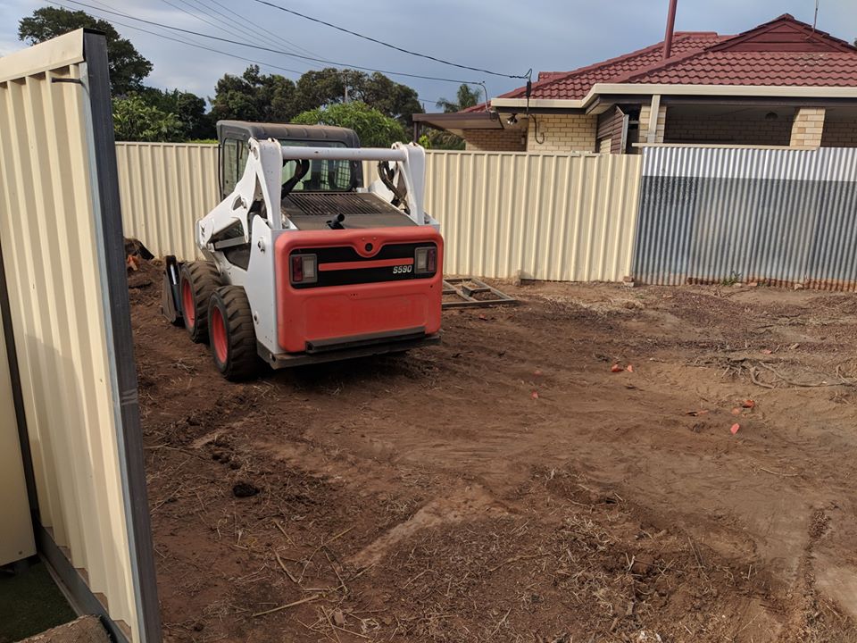 Preparing the yard for flash new paving at Salisbury Downs